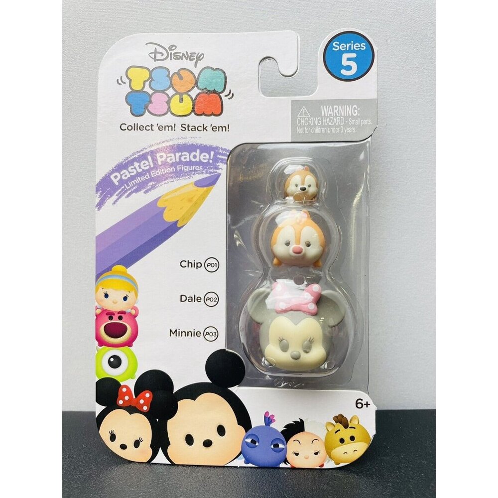 DISNEY~TSUM TSUM~PASTEL PARADE LIMITED EDITION~MINNIE,DALE,CHIP(#8829)